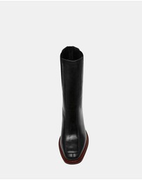 Steve Madden - Downtown Black Leather Booties