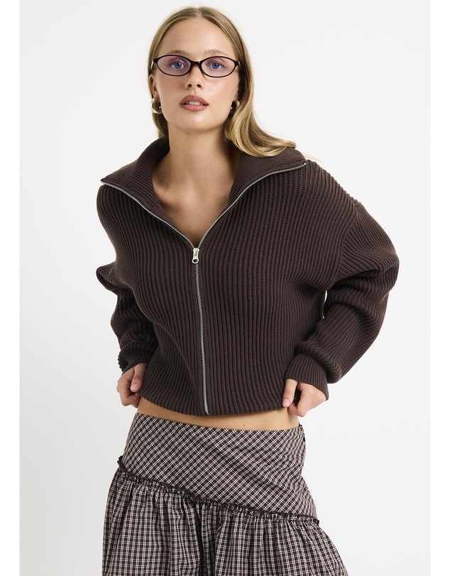 Subtitled - Ellie Double End Zip Longline Cardigan