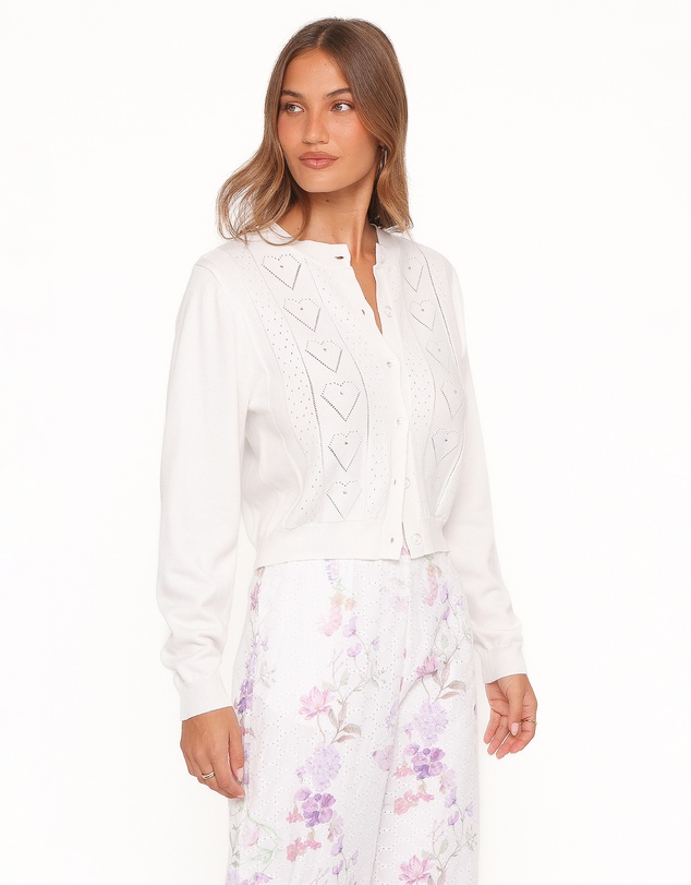Petal & Pup - Baylie Pointelle Cardigan - White
