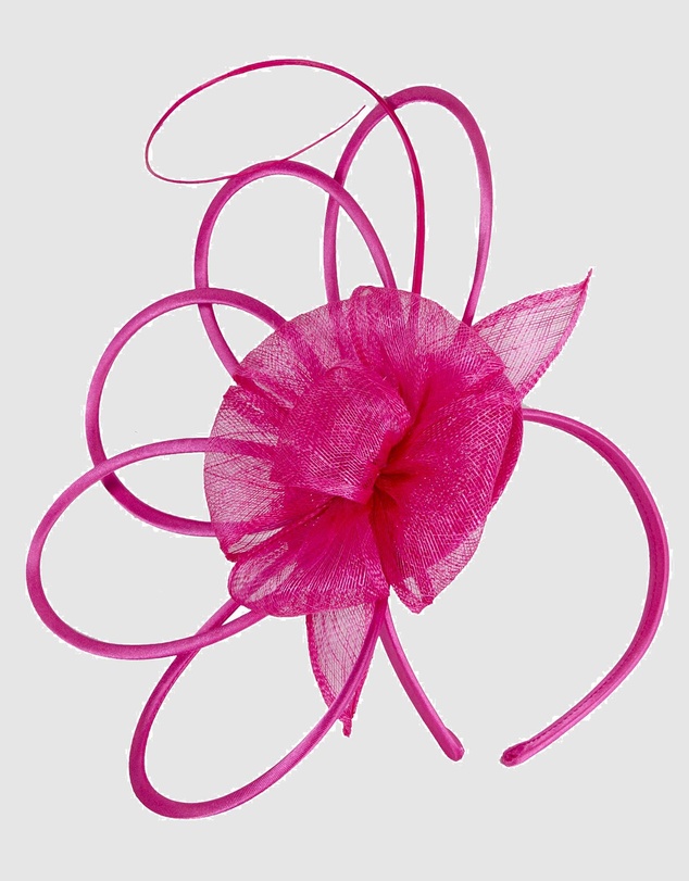 Max Alexander - Sinamay Fuchsia Flower Racing Fascinator