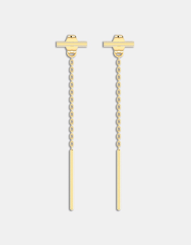 CA Jewellery - Linear Drop Earrings Gold