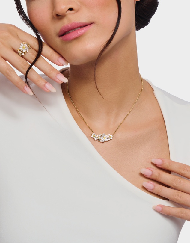 THOMAS SABO - THOMAS SABO Lovely Daisy Necklace with Stones Gold