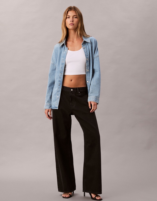 Calvin Klein Jeans - Linen Blend Denim Relaxed Button-Down Shirt