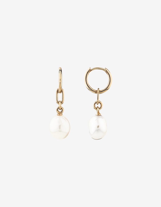 Michael Hill - Drop Earrings with Cultured Freshwater Baroque Pearl in 10kt Yellow Gold