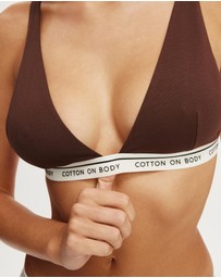 Cotton On Body - Branded Cotton Plunge Triangle Bralette