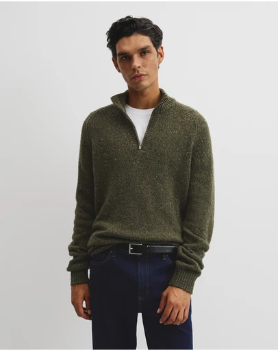 Country Road - Merino Nep Quarter Zip Knit