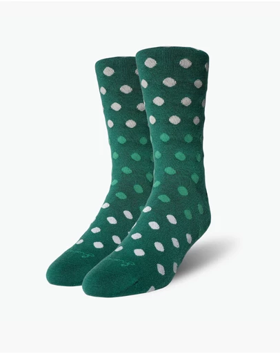 Swanky Socks - Green Forest Polka Dots