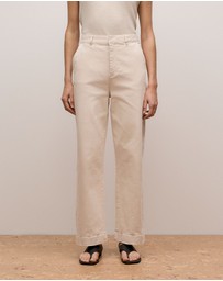 Trenery - Garment Dyed Denim Tailored Pant in Stone