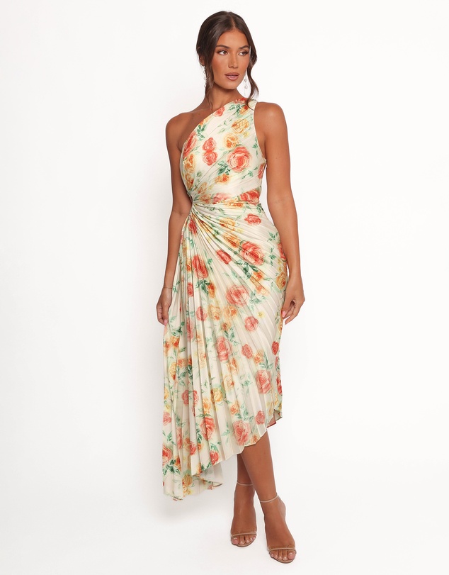 Petal & Pup - Kleo One Shoulder Maxi Dress - Yellow Floral