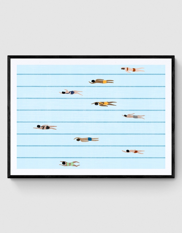 Inka Arthouse - Pool Swimmers Art Print