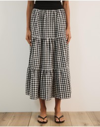 Atmos&Here - Ellison Tiered Gingham Skirt