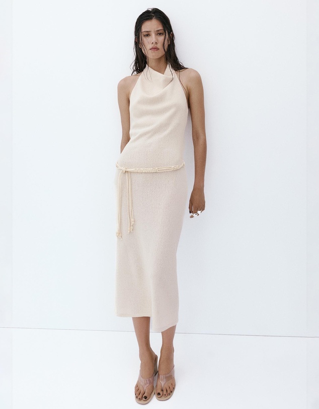 M.N.G - Halter Knit Dress with Belt
