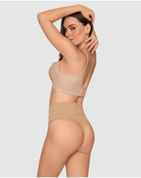 Leonisa - High-Waist Seamless Effect Tummy Control Shaper Thong