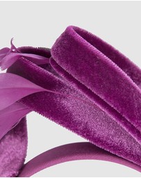 Max Alexander - Large Purple Velvet Bow Racing Fascinator