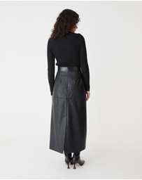 Forcast - Inez Mock Neck Henley Knit