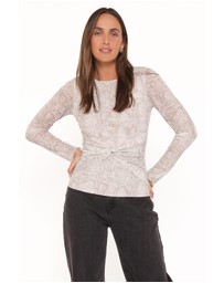 Petal & Pup - Bellie Twisted Mesh Top - Snake Print