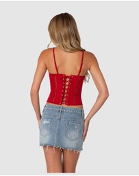 EDIKTED - Jennie ladder knit corset