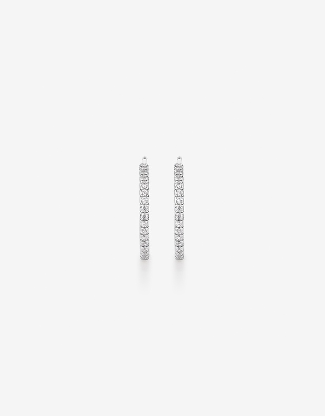 Michael Hill - Half Hoop Stud Earrings with Cubic Zirconia in Sterling Silver