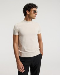 Calibre - Slim Tech Knit T-shirt Parchment