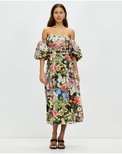 Honey and Beau - Romantic Flower Strapless Maxi Dress
