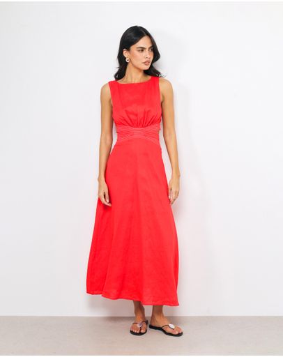 Vermillion & White Stitch