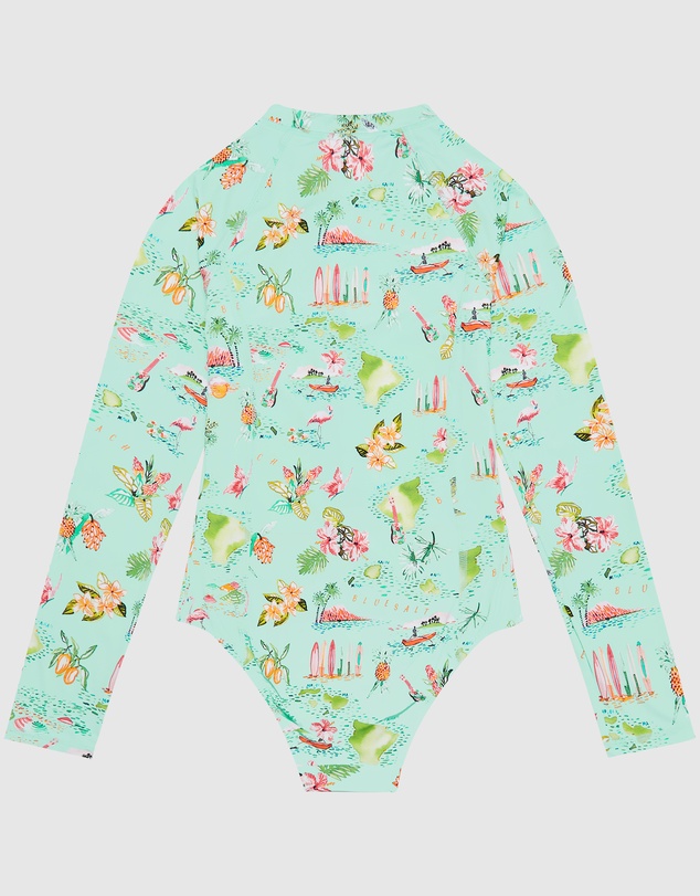 Bluesalt Beachwear - Girls one piece swimsuit Island Life