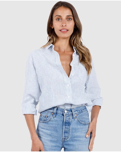 CAMIXA - Rina Striped Linen Shirt