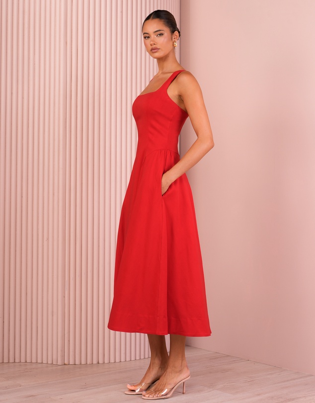 Azzurielle - Taubie Full Skirt Midi Dress