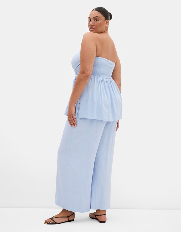 City Chic - Plus size Haven Strapless Tie Top - powder blue