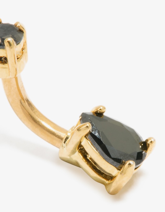 Lovisa - Gold Plated Surgical Steel Black Cubic Zirconia Belly Bar