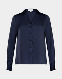 Forcast - Lila V-neck Satin Blouse