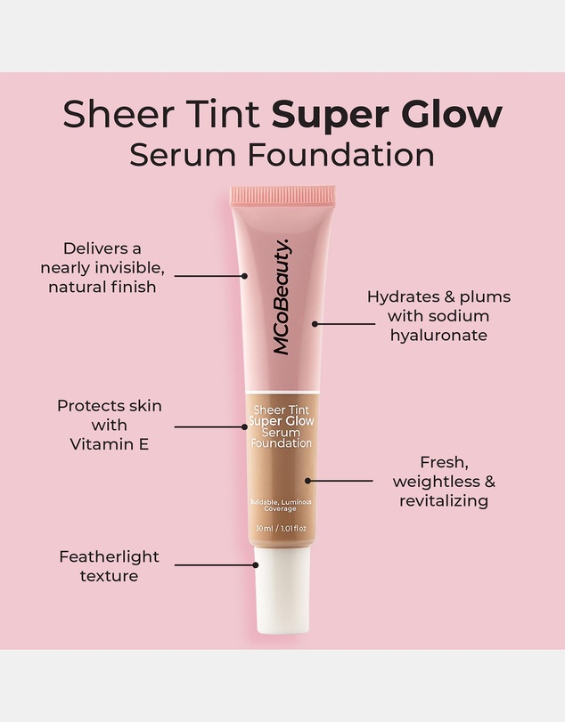 MCoBeauty - Sheer Tint Super Glow Serum Foundation - 4-5 (Medium)