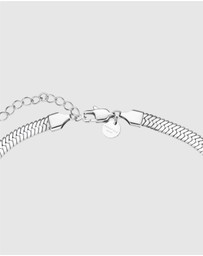Rosefield - Large Snake Silver-Tone Necklace