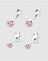 Elli Jewelry - Earrings Set Crystal 925 Sterling Silver