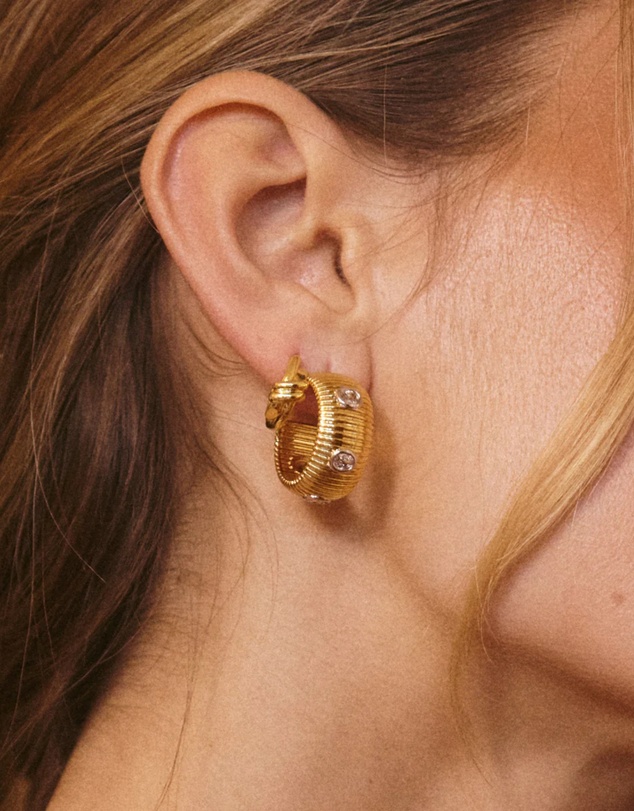 Luv Aj - The Pave Georgia Ridged Hoops
