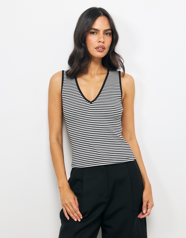 AERE - Stripe V-Neck Tank