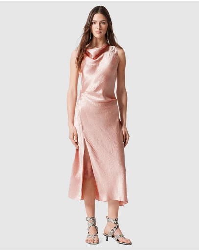 & Other Stories - Draped Satin Midi Dress
