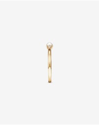 Michael Hill - 3 Stone Ring with Cultured Freshwater Pearl & Diamonds in 10kt Yellow Gold