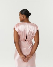 Third Form - Satin Cross Over Gather Dress