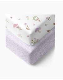 Living Textiles - 2 Pack Organic Cot Fitted Sheet - Whimsical Wonderland