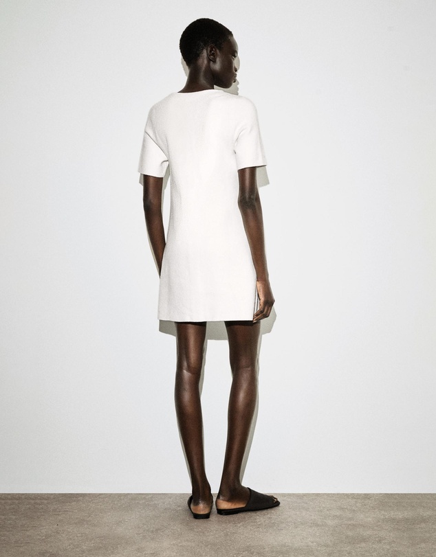 COS - Buttoned Milano-Knit Mini Dress