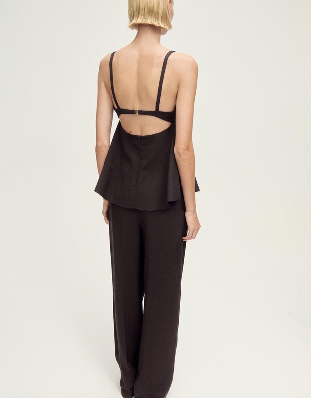 M.N.G - Blues Open Back Ruffle Top