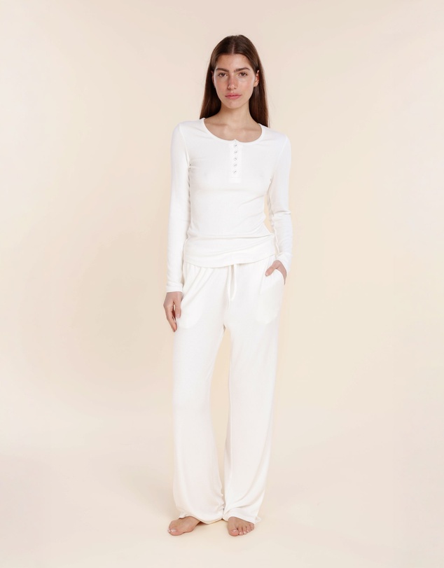 Gingerlilly - Lille Ribbed Long Sleeve Henley Top