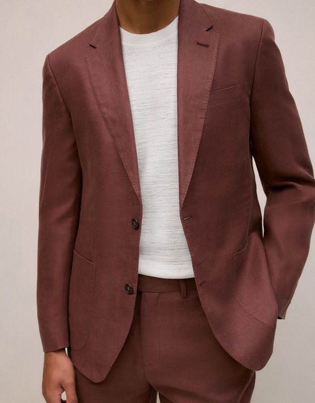 Trenery - Regular Fit Belgian Linen Blazer in Espresso