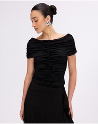 Minima Esenciales - Saffron Jersey Ruched Top