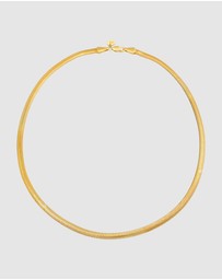 Elli Jewelry - Necklace Snake Flat Elegant Herringbone Trend Blogger in 925 Sterling Silver Gold Plated