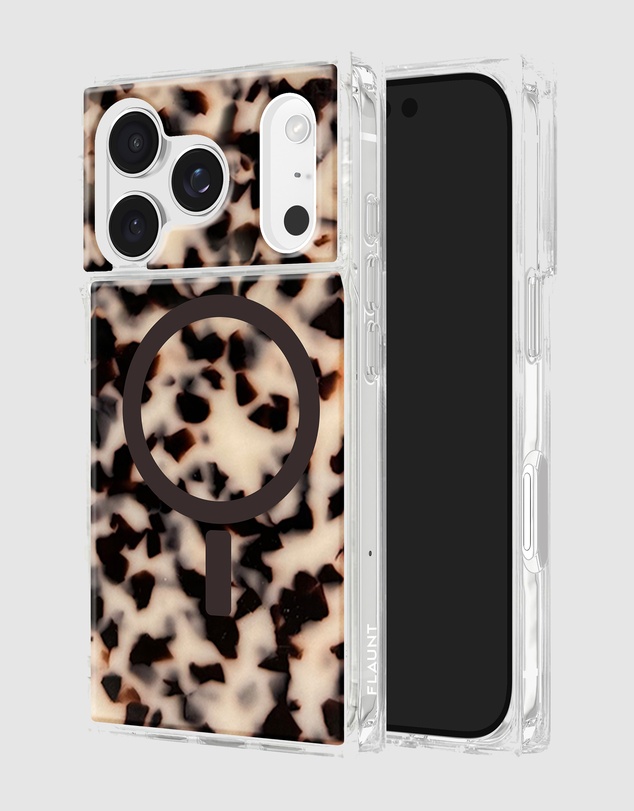 Flaunt - Flaunt Square Blonde Tortoise Shell MagSafe Case for iPhone 17 Pro