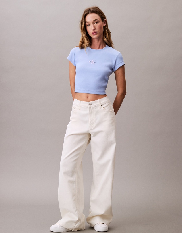 Calvin Klein Jeans - Monogram Logo Ribbed Baby Tee