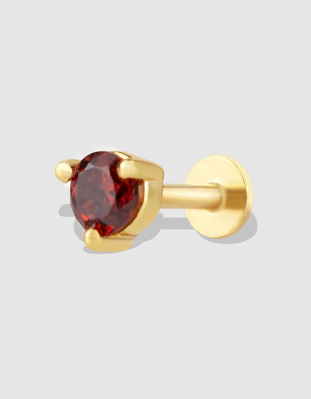 Wanderlust + Co - Birthstone Gold Flat Back Earring - Jan