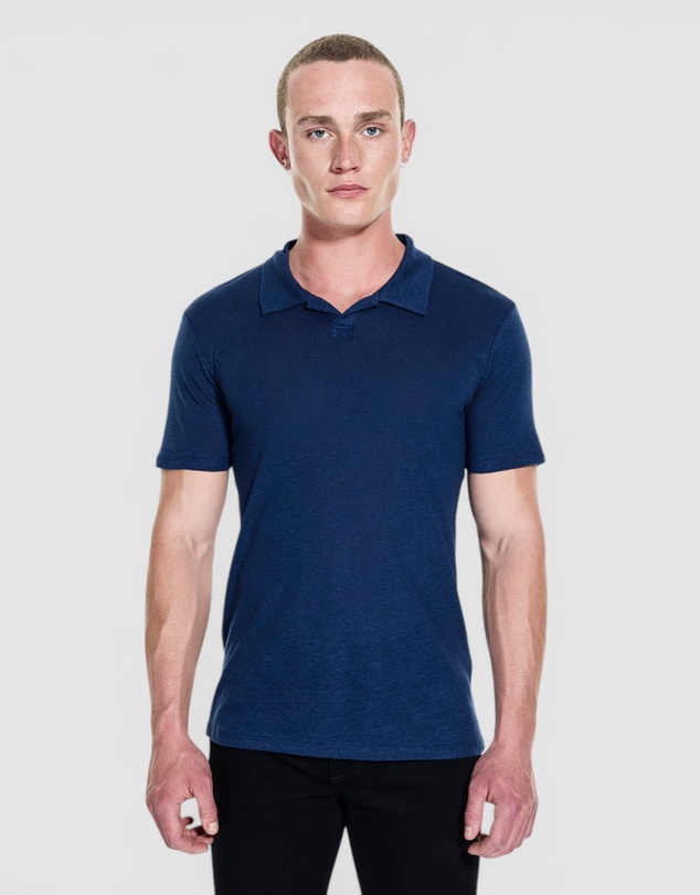 GUESS - Leon Linen Short Sleeve Polo Shirt
